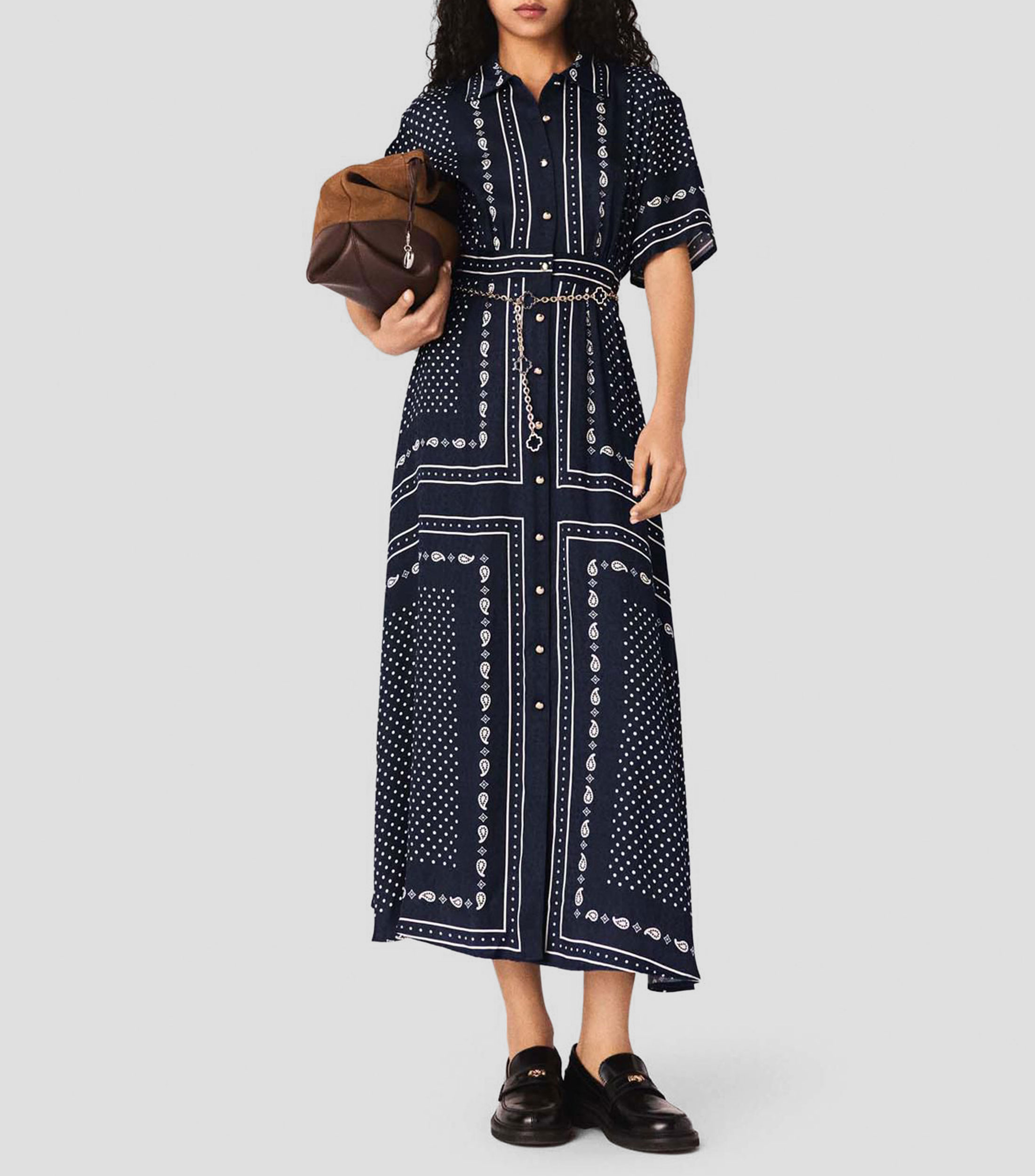 Vestido largo estampado Mujer